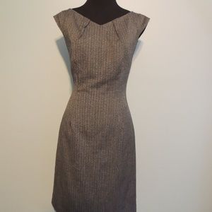 Gray herringbone midi dress